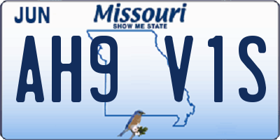 MO license plate AH9V1S