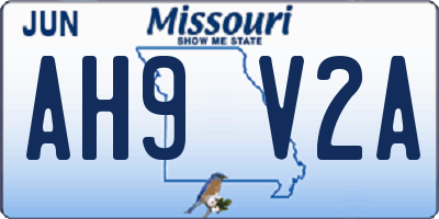 MO license plate AH9V2A