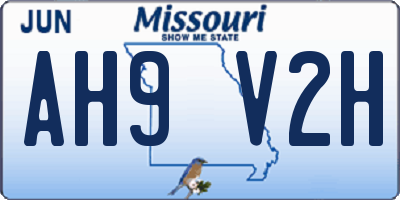 MO license plate AH9V2H