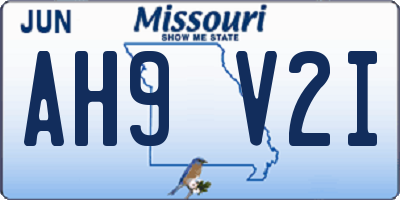 MO license plate AH9V2I