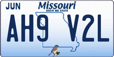 MO license plate AH9V2L