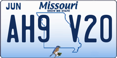 MO license plate AH9V2O