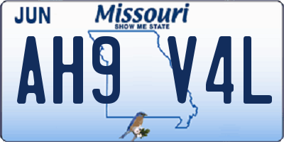 MO license plate AH9V4L