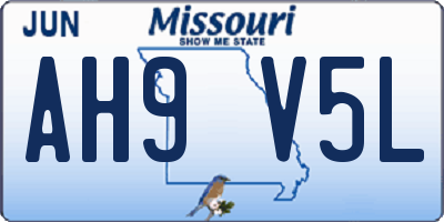 MO license plate AH9V5L