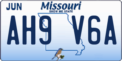 MO license plate AH9V6A