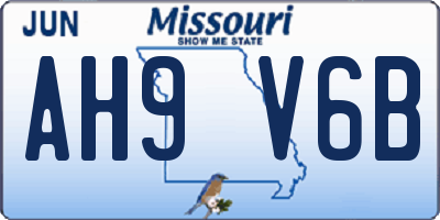 MO license plate AH9V6B
