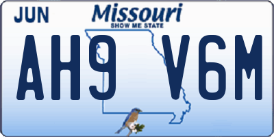 MO license plate AH9V6M