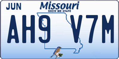 MO license plate AH9V7M