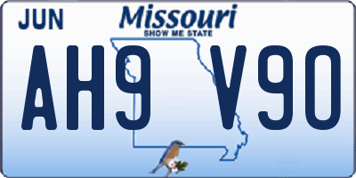 MO license plate AH9V9O