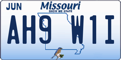 MO license plate AH9W1I