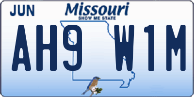 MO license plate AH9W1M