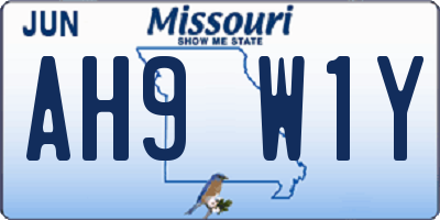MO license plate AH9W1Y