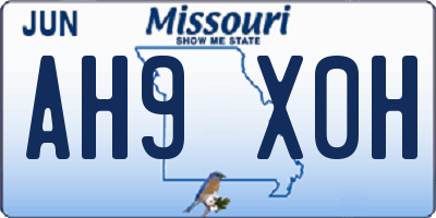 MO license plate AH9X0H