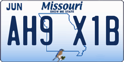MO license plate AH9X1B