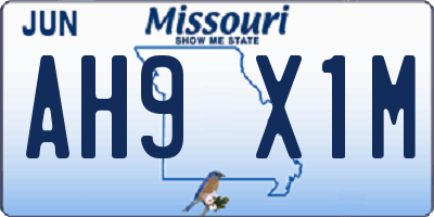 MO license plate AH9X1M