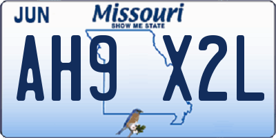 MO license plate AH9X2L