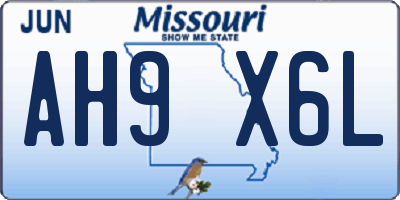 MO license plate AH9X6L