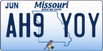 MO license plate AH9Y0Y