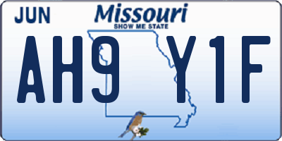 MO license plate AH9Y1F