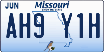 MO license plate AH9Y1H