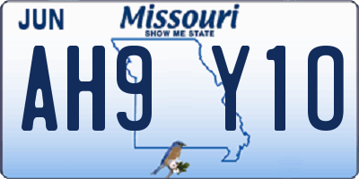 MO license plate AH9Y1O