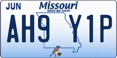 MO license plate AH9Y1P