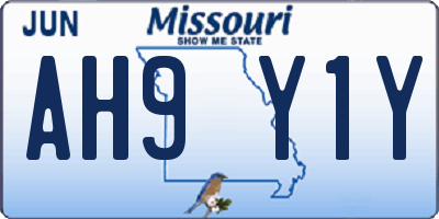 MO license plate AH9Y1Y