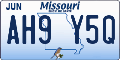 MO license plate AH9Y5Q