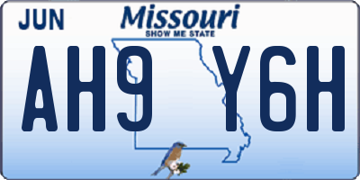 MO license plate AH9Y6H
