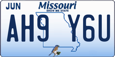 MO license plate AH9Y6U