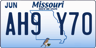 MO license plate AH9Y7O