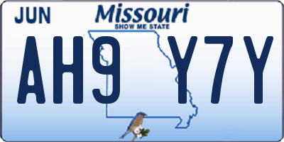 MO license plate AH9Y7Y