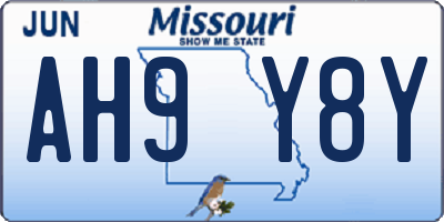 MO license plate AH9Y8Y