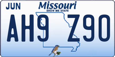 MO license plate AH9Z9O