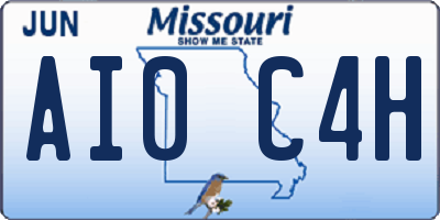 MO license plate AI0C4H