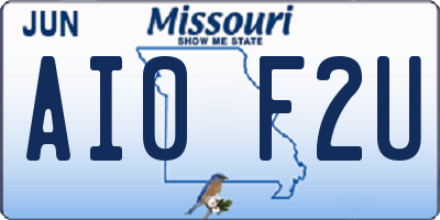 MO license plate AI0F2U