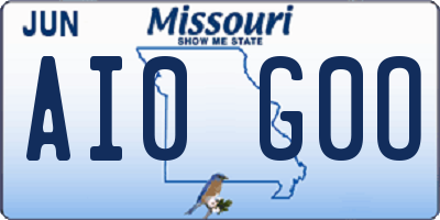 MO license plate AI0G0O