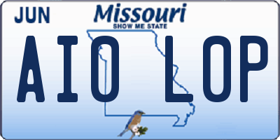 MO license plate AI0L0P