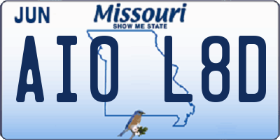 MO license plate AI0L8D