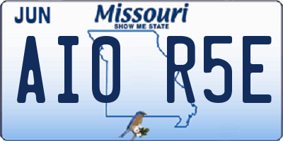 MO license plate AI0R5E