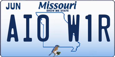 MO license plate AI0W1R