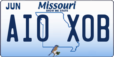 MO license plate AI0X0B