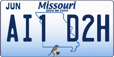 MO license plate AI1D2H