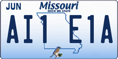 MO license plate AI1E1A