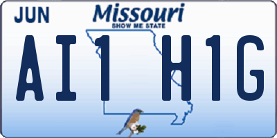 MO license plate AI1H1G
