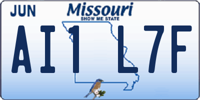 MO license plate AI1L7F