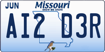 MO license plate AI2D3R