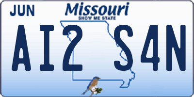 MO license plate AI2S4N