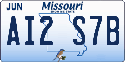 MO license plate AI2S7B