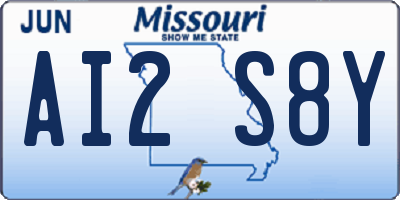 MO license plate AI2S8Y